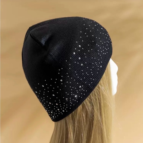 Black Beanie with White Dots - Picture 3 of 3
